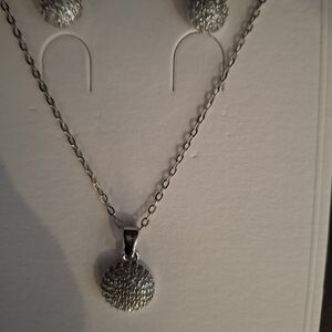 Elegant Silver Necklace and Earring Set